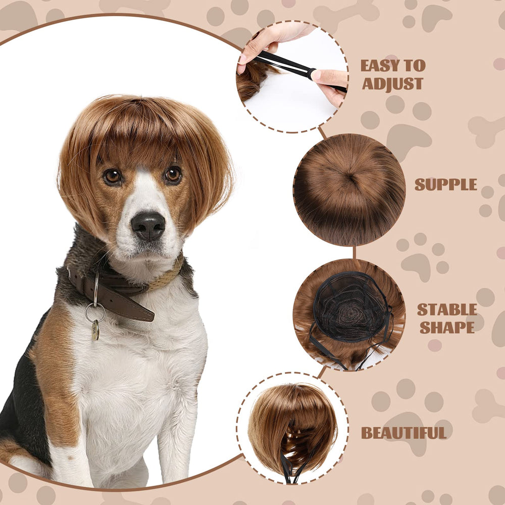Peluca HOWWFALY para mascotas en Noche de Brujas, transforma su look con estilo.