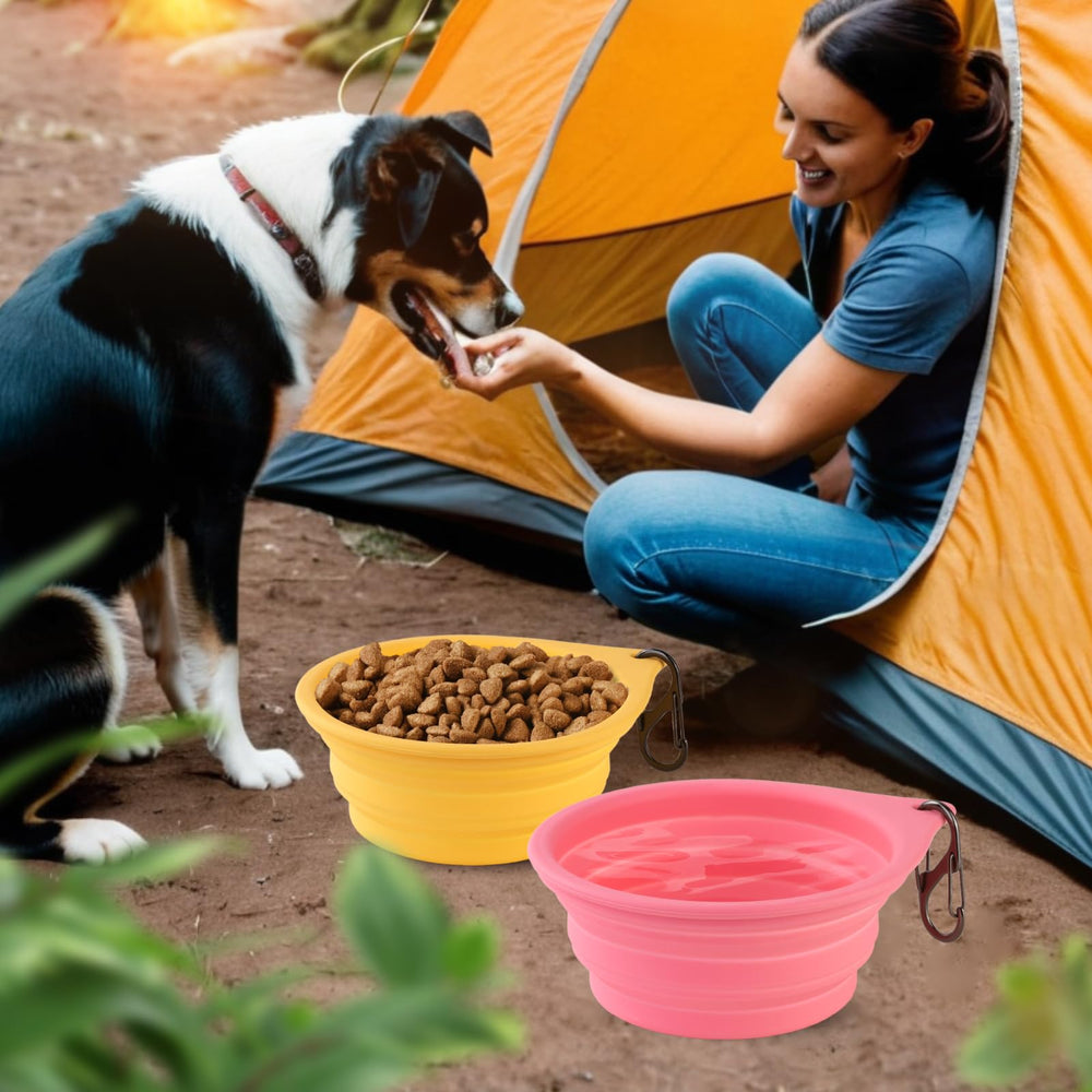 HOYEHOLA tazones de agua compactos: fáciles de transportar para mascotas.