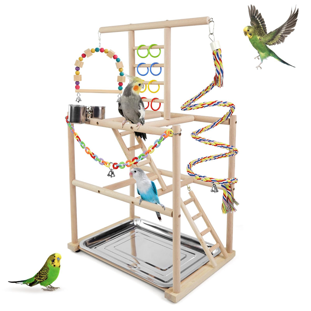 Parque de aves HPAWHOMEPART con escaleras para trepar y ejercitar.
