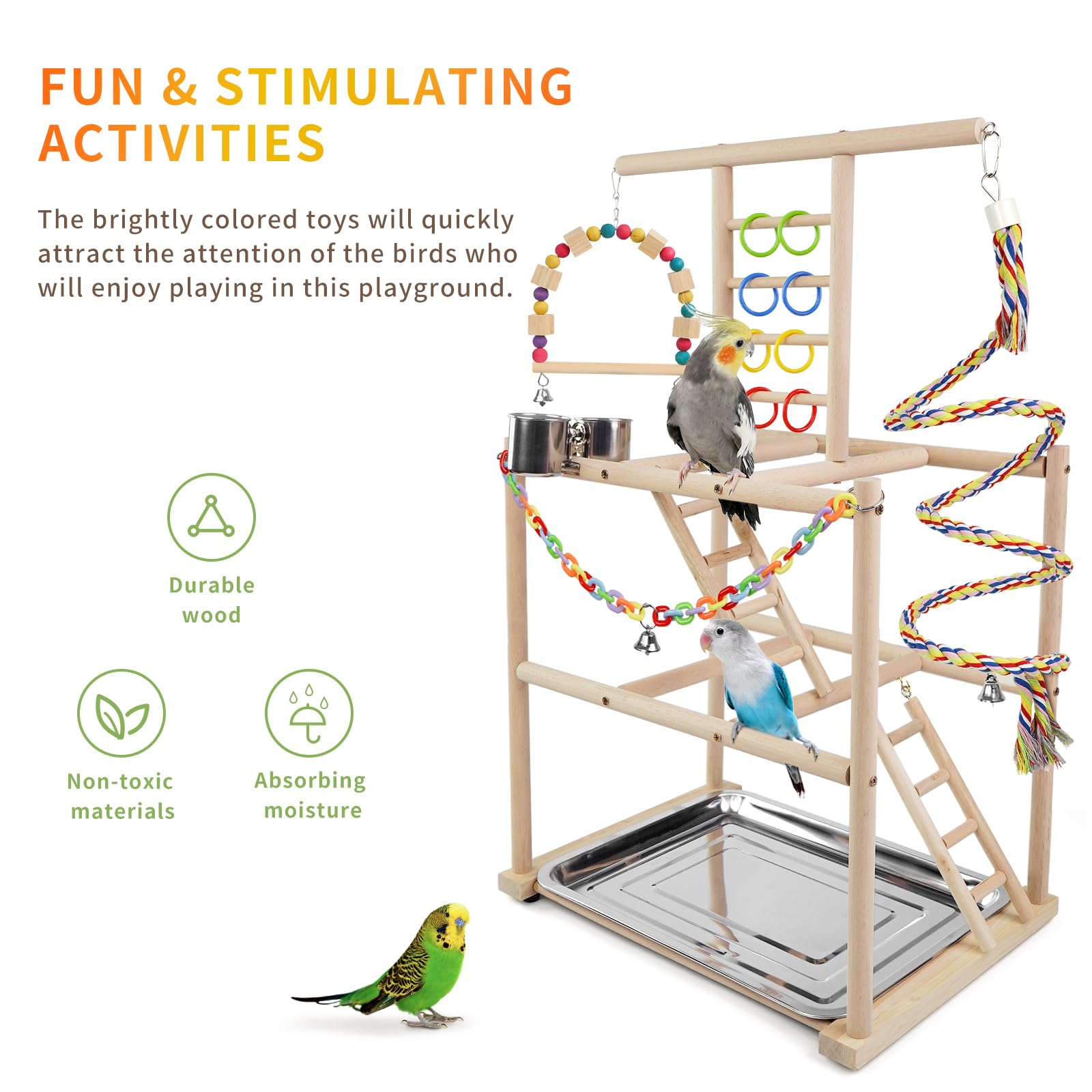 Juguetes coloridos HPAWHOMEPART para aves: estimulan juego y exploración.