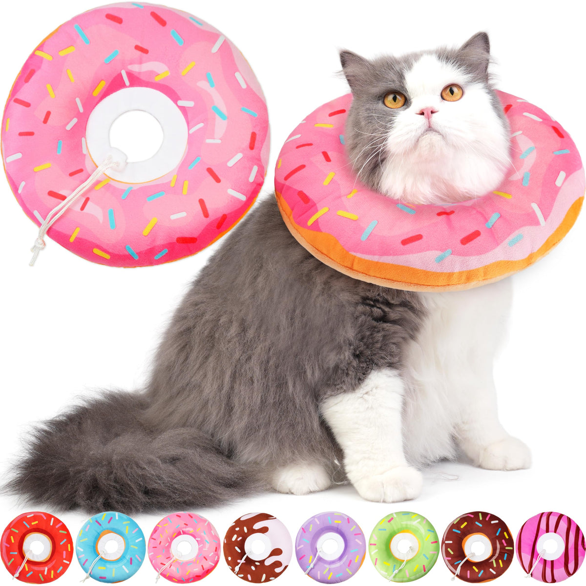 Hpetppy collar cono para gato donut con ajuste cómodo