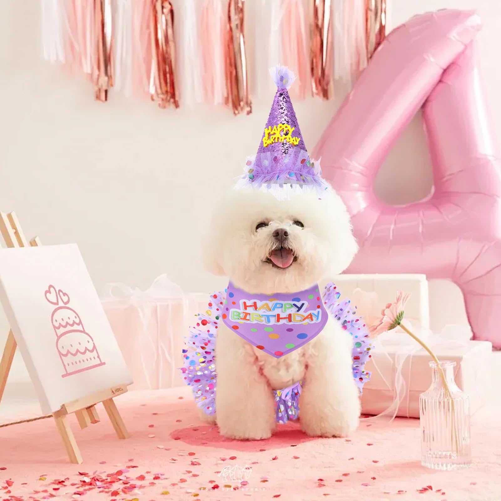 Conjunto de cumpleaños Hpmjz para perros, ideal para fiestas y fotos.