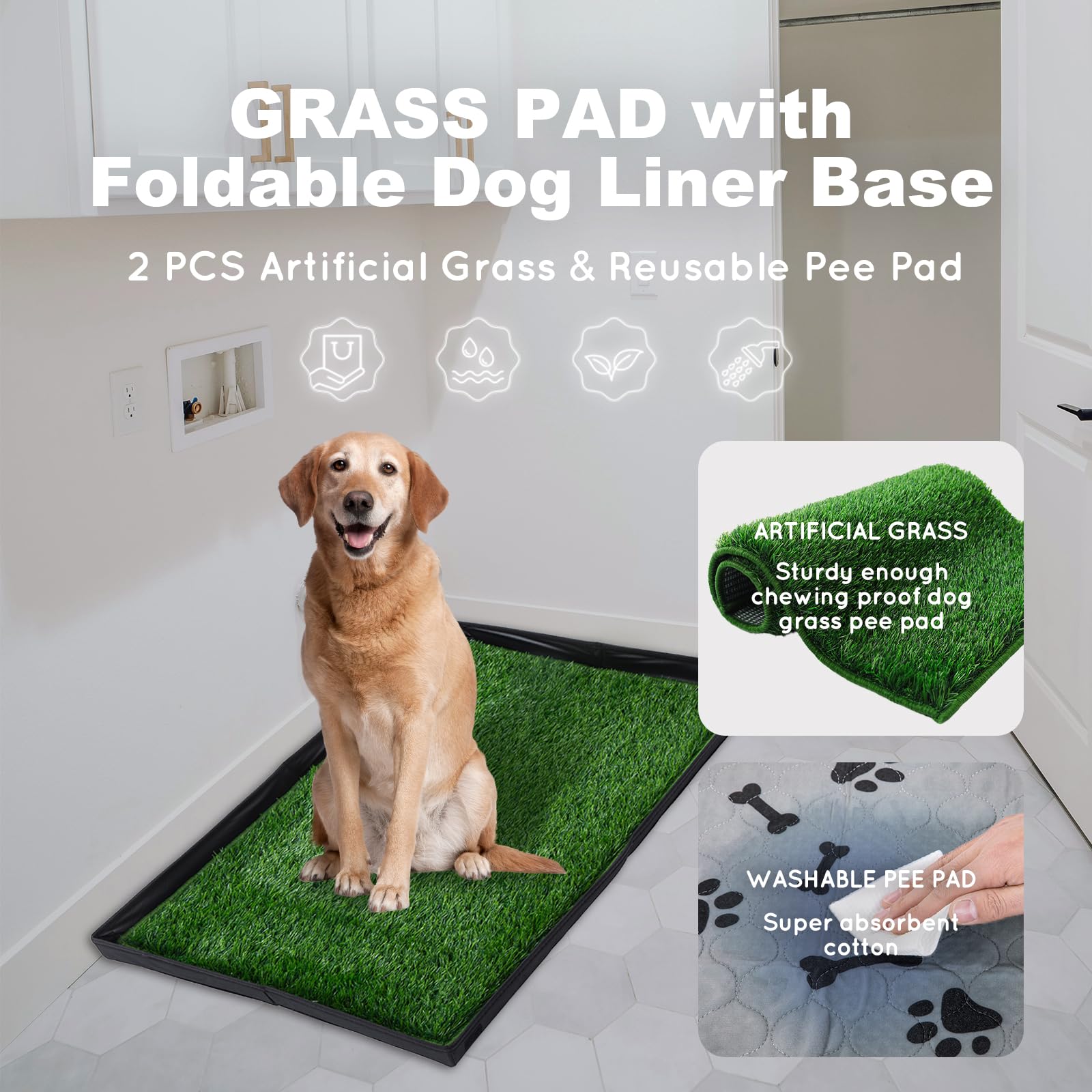 HQ4US 4LEGS: grama artificial con borde rematado para mayor durabilidad