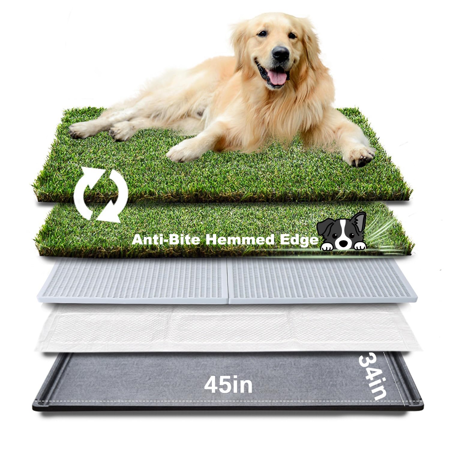 HQ4US 4LEGS: grama artificial extragrande para perros grandes, uso diario.