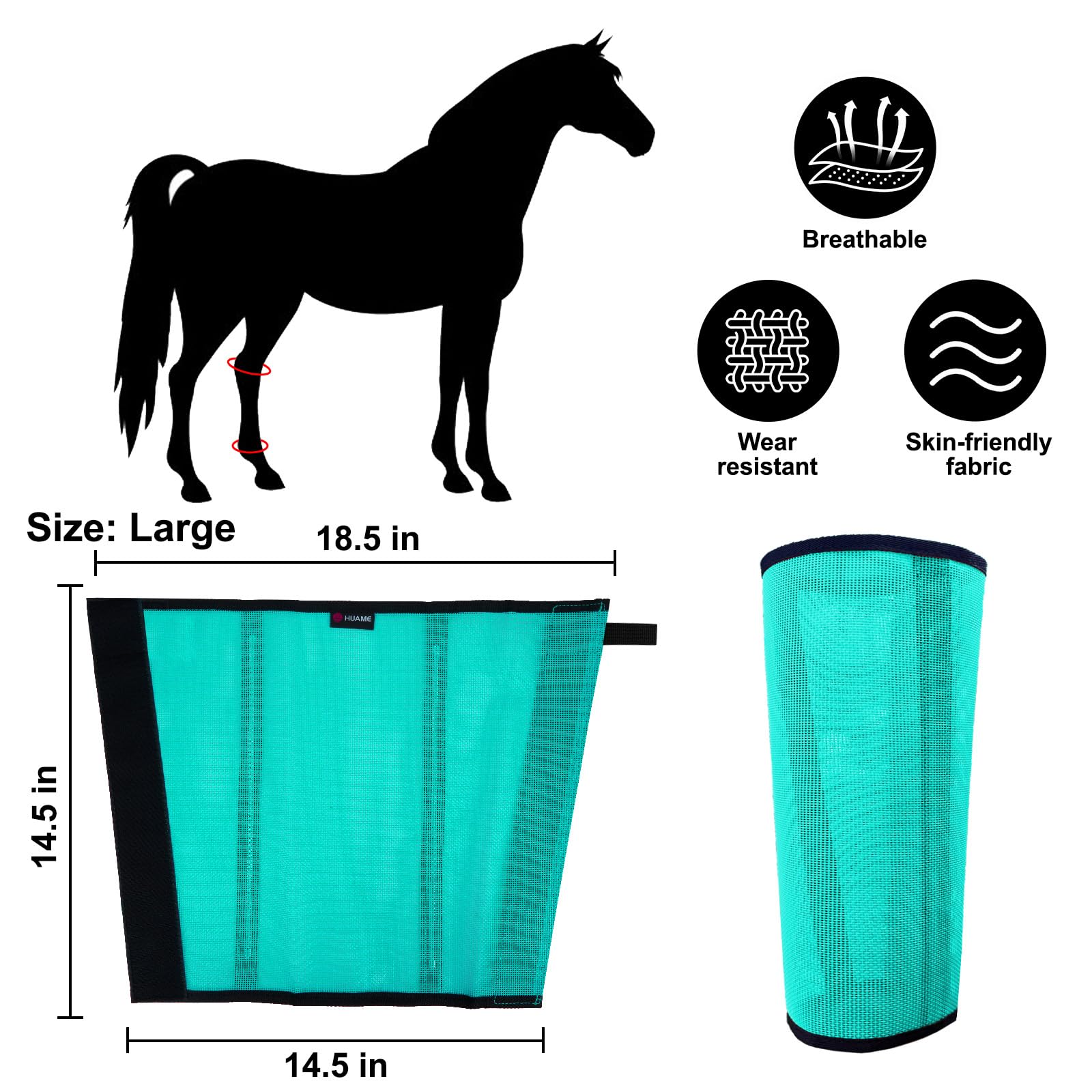 HUAME botas para caballo muestran diseño de malla transpirable para mayor ventilación.