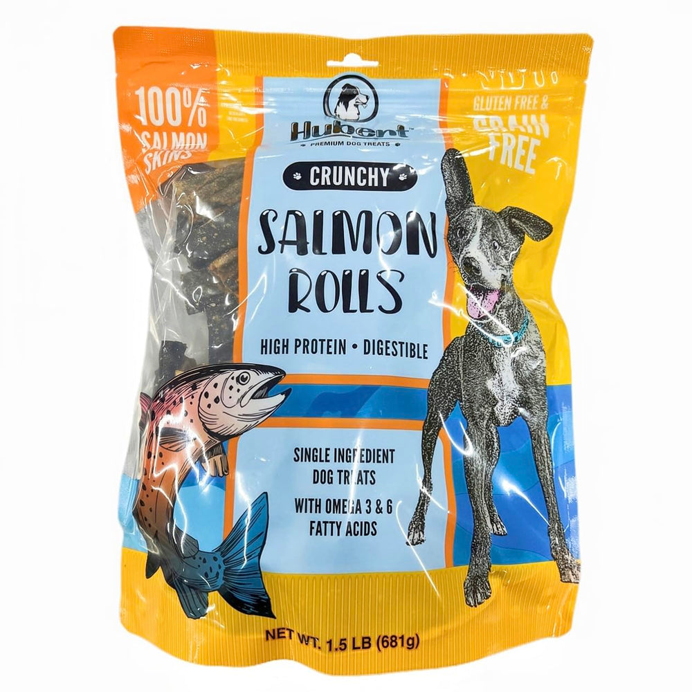 Hubert Premium Rollos de Piel de Salmón: textura crujiente ideal para entrenamientos.