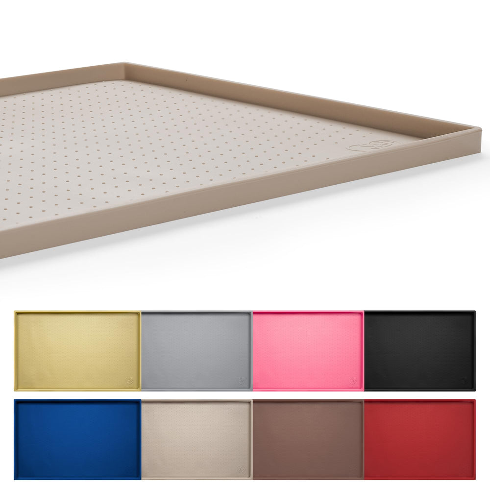 Hubulk alfombrilla para comederos de perros con borde elevado para evitar derrames.