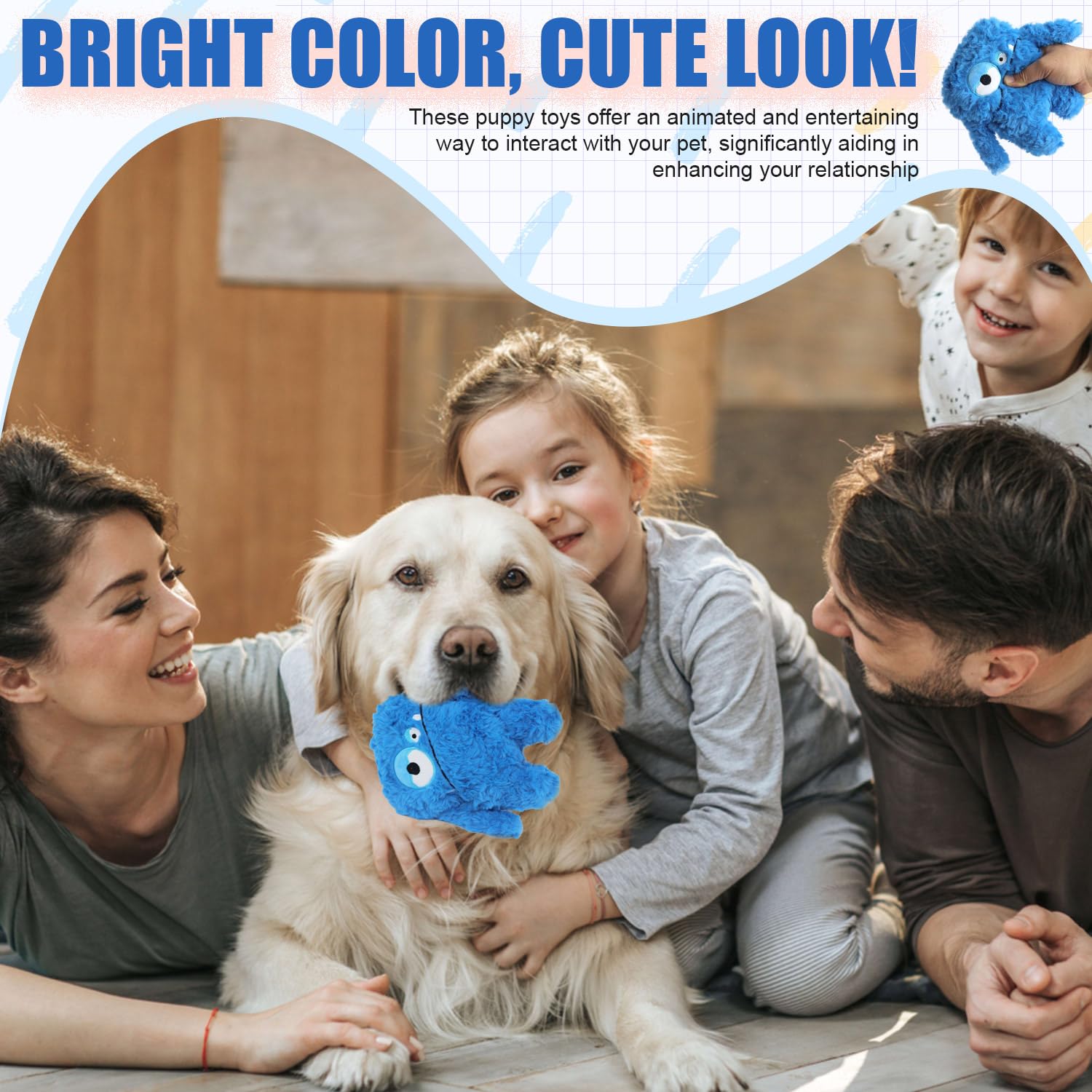Juguete Hugeme para tiras y jala de perros, color azul brillante