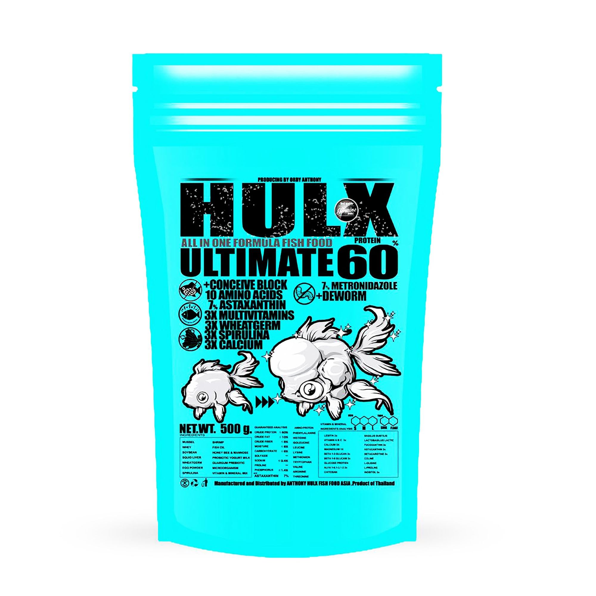 HULX pellets hundidos de 1 mm para peces dorados azules, crecimiento