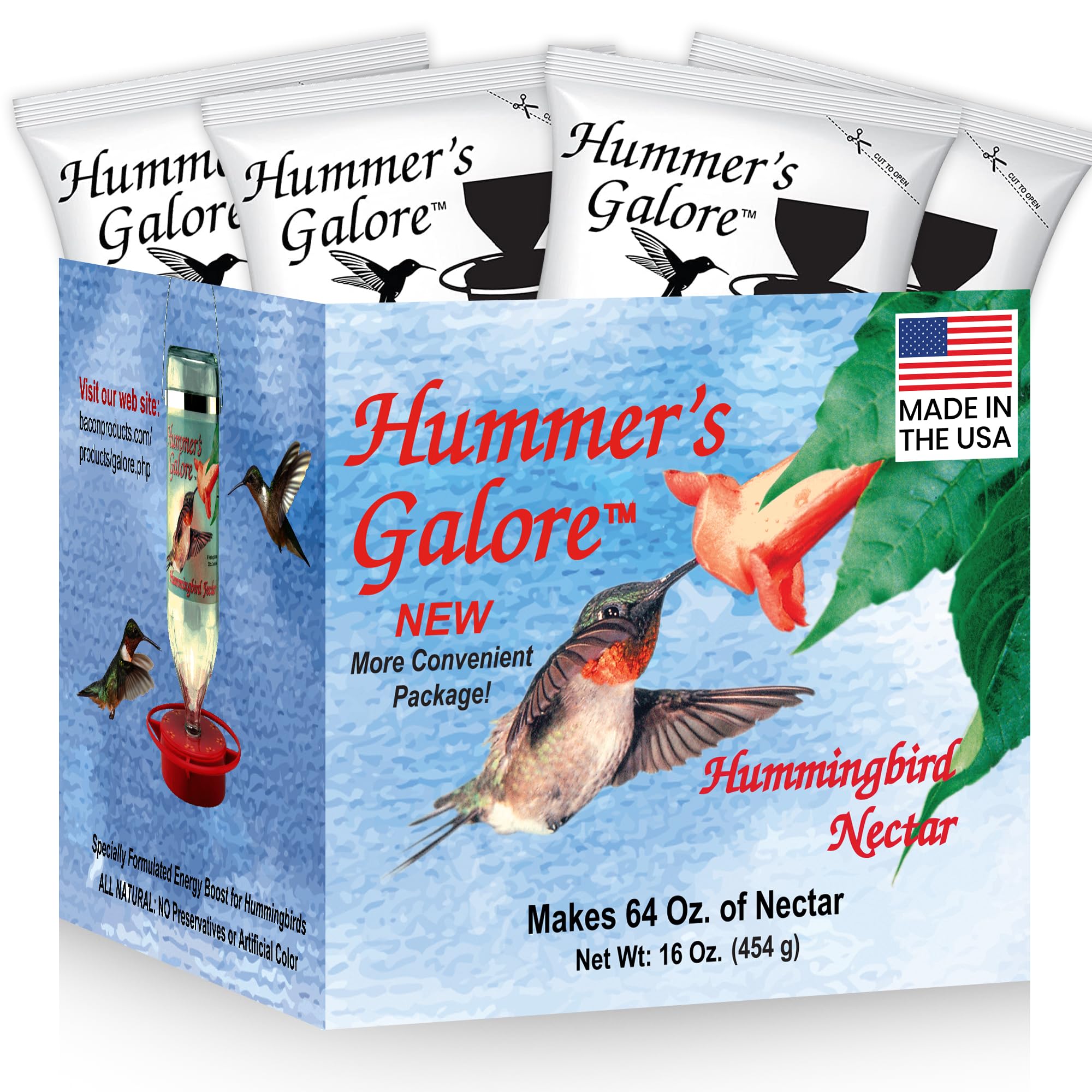 Hummer's Galore: néctar para colibríes listo para usar, ideal para alimentar en el jardín.