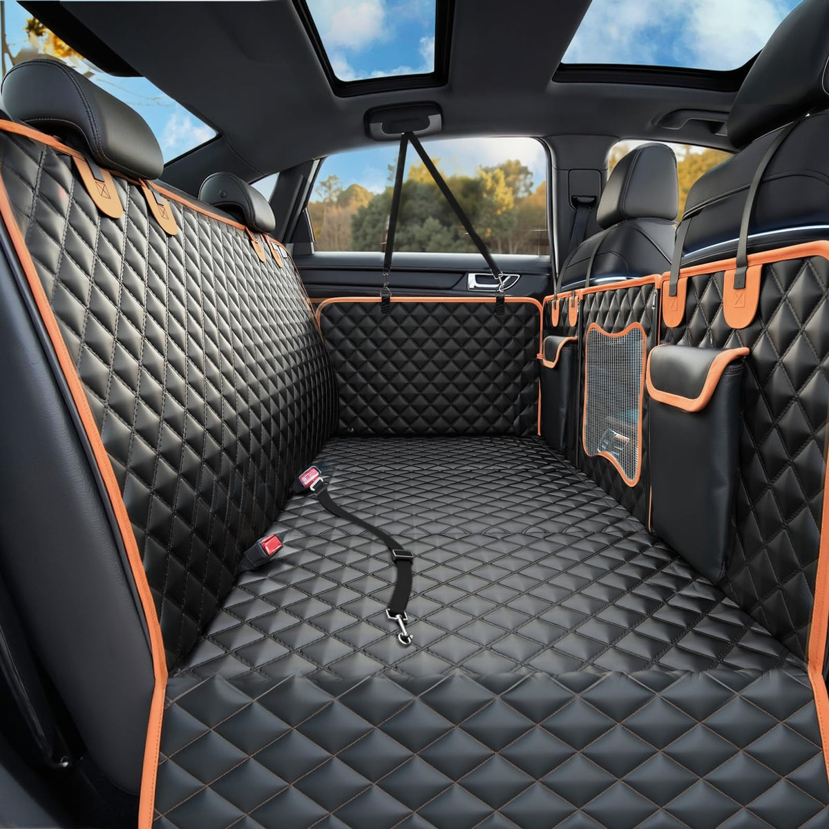 HUOHUOCN Extensor de asiento trasero para perros: amplia espacio para viajar cómodo