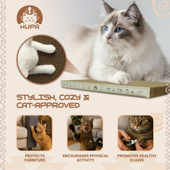 HUPA rasca-gato dimensiones 16.34 por 11.42 por 5.51 pulgadas, alto confort.