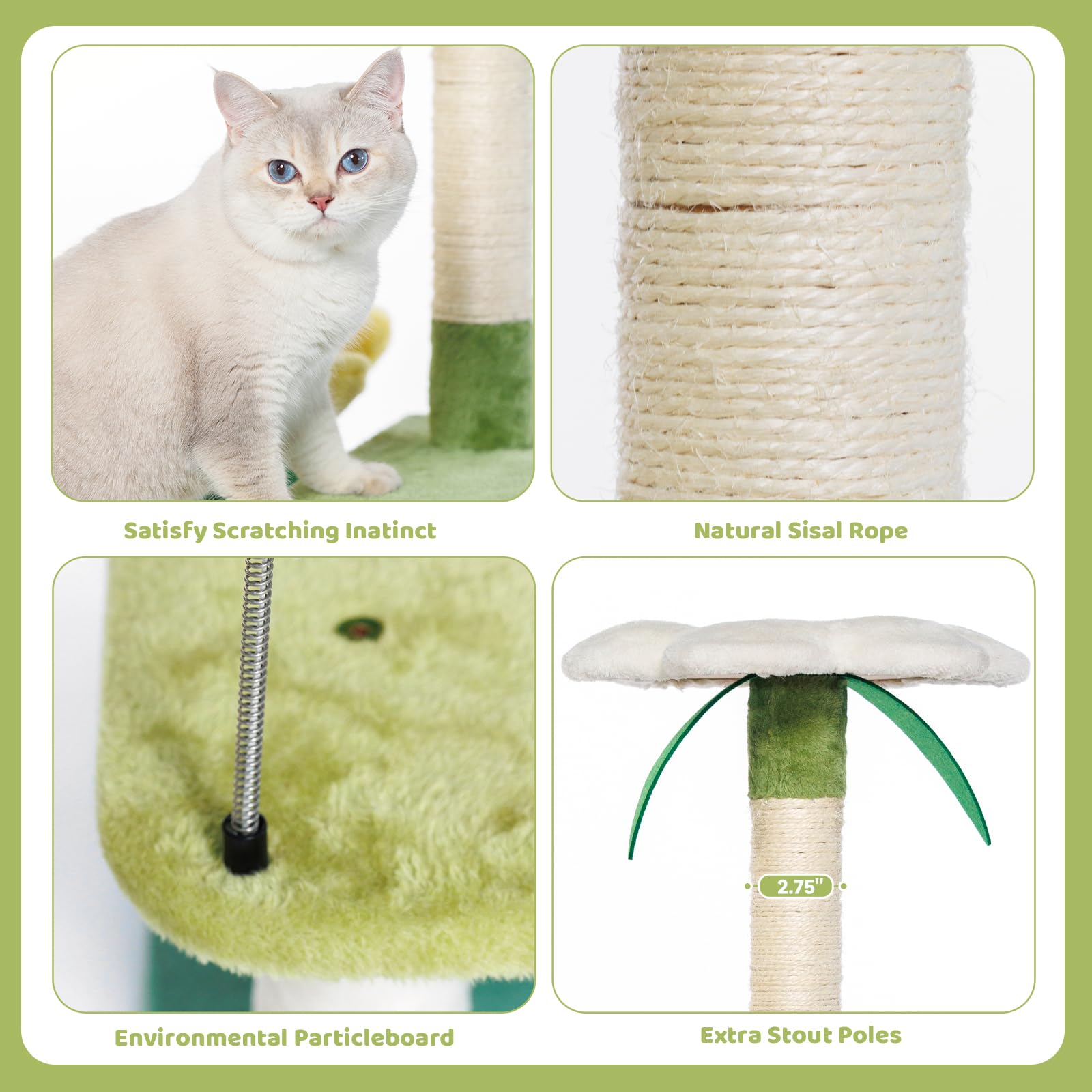 HYABI Arbol Gato Avocado cepillo limpieza incluido para mantenimiento
