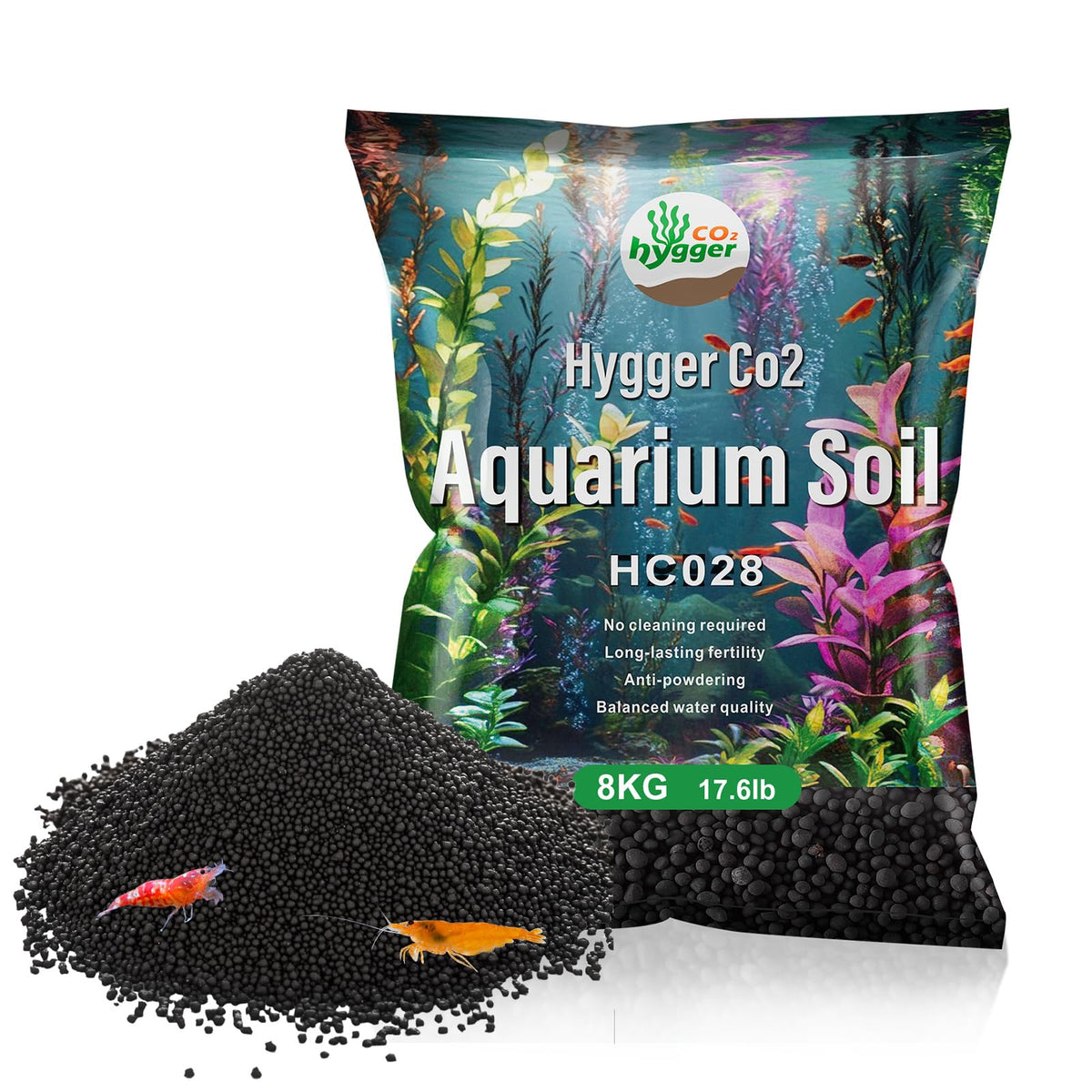 Hygger CO2 detalle del sustrato para plantas que favorece el enraizamiento.