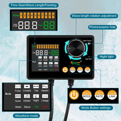 controlador externo digital hygger, visualización clara de ajustes.