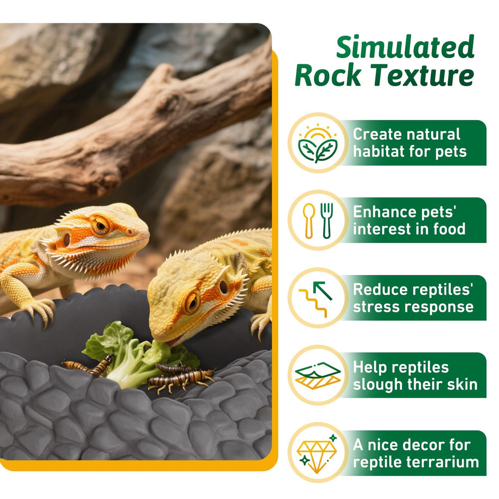 Tazón de agua Hygger Zoo con rampa antideslizante para reptiles.