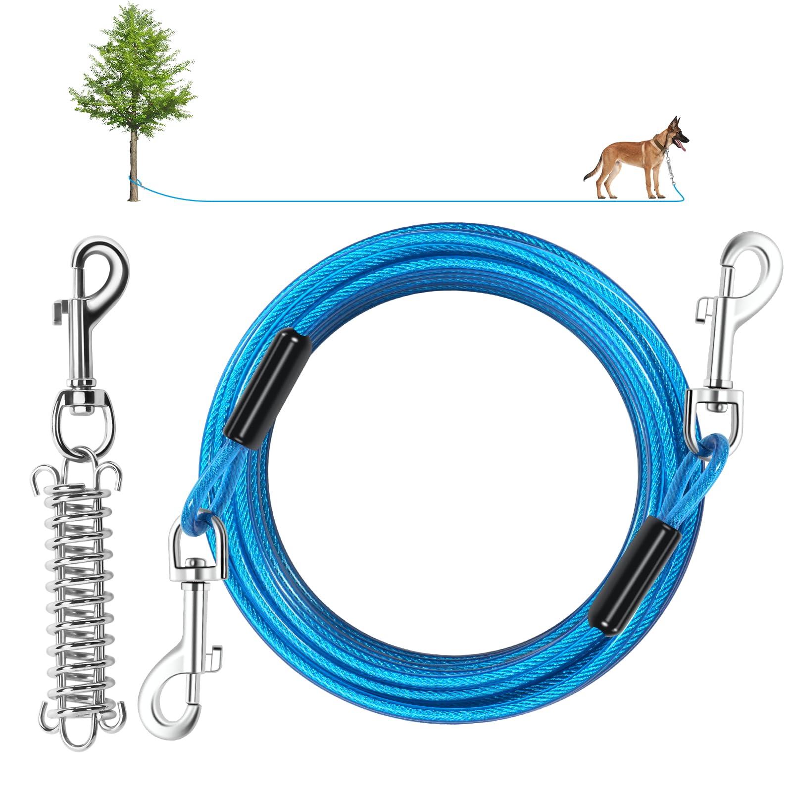 Hyhjh cable tira perro 20ft para libertad supervisada en exteriores