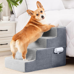HYLEORY escaleras para cama 18h-4 pasos: mayor seguridad para mascotas pequeñas