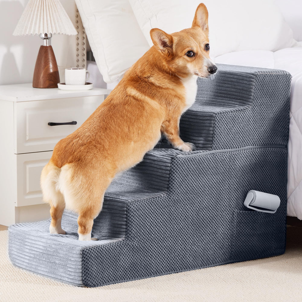 HYLEORY escalera para perros en cama de 22,5 pulgadas, facilita subir con seguridad.