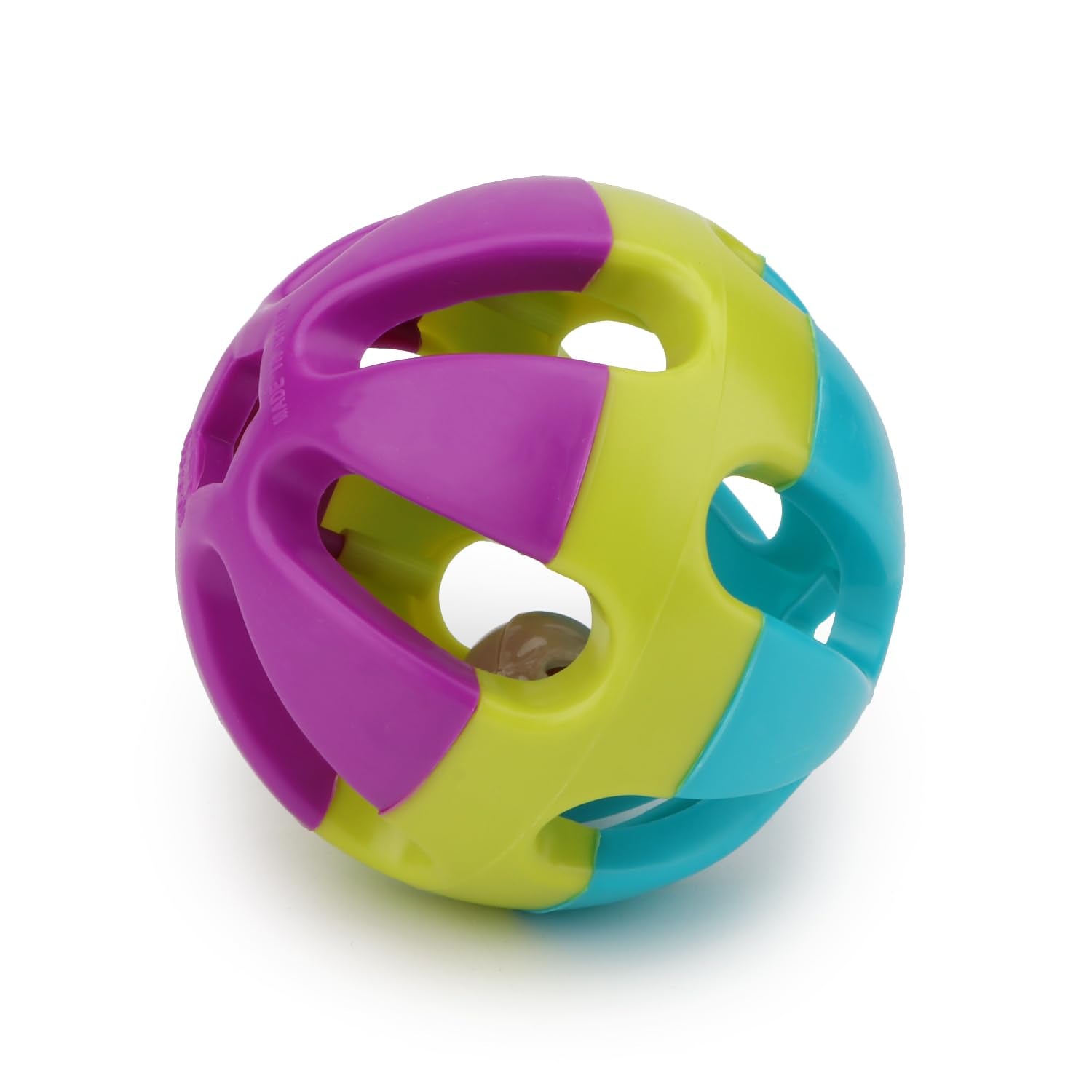 Hypeety bola-juguete para pájaro colorida con campana para estimular juego y exploración.