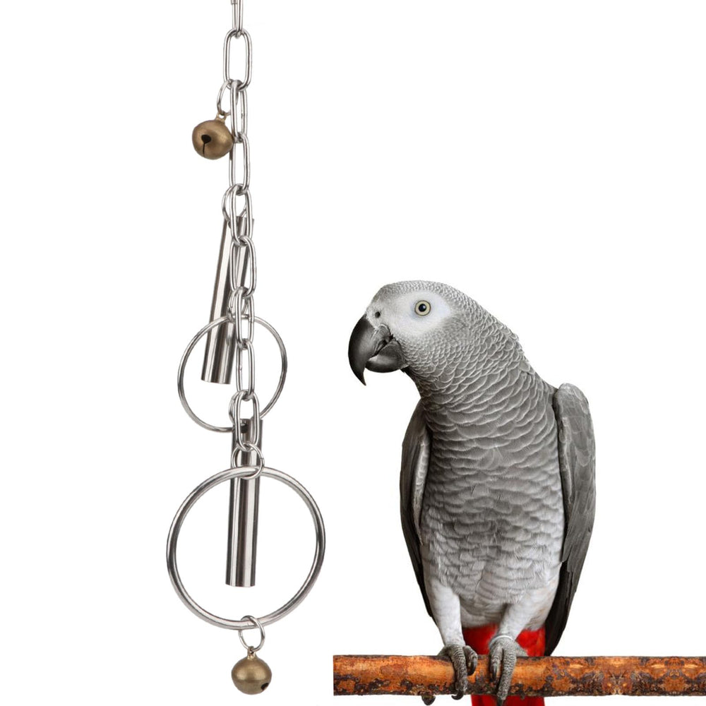 Campana para aves Hypeety de acero inoxidable con sonido suave