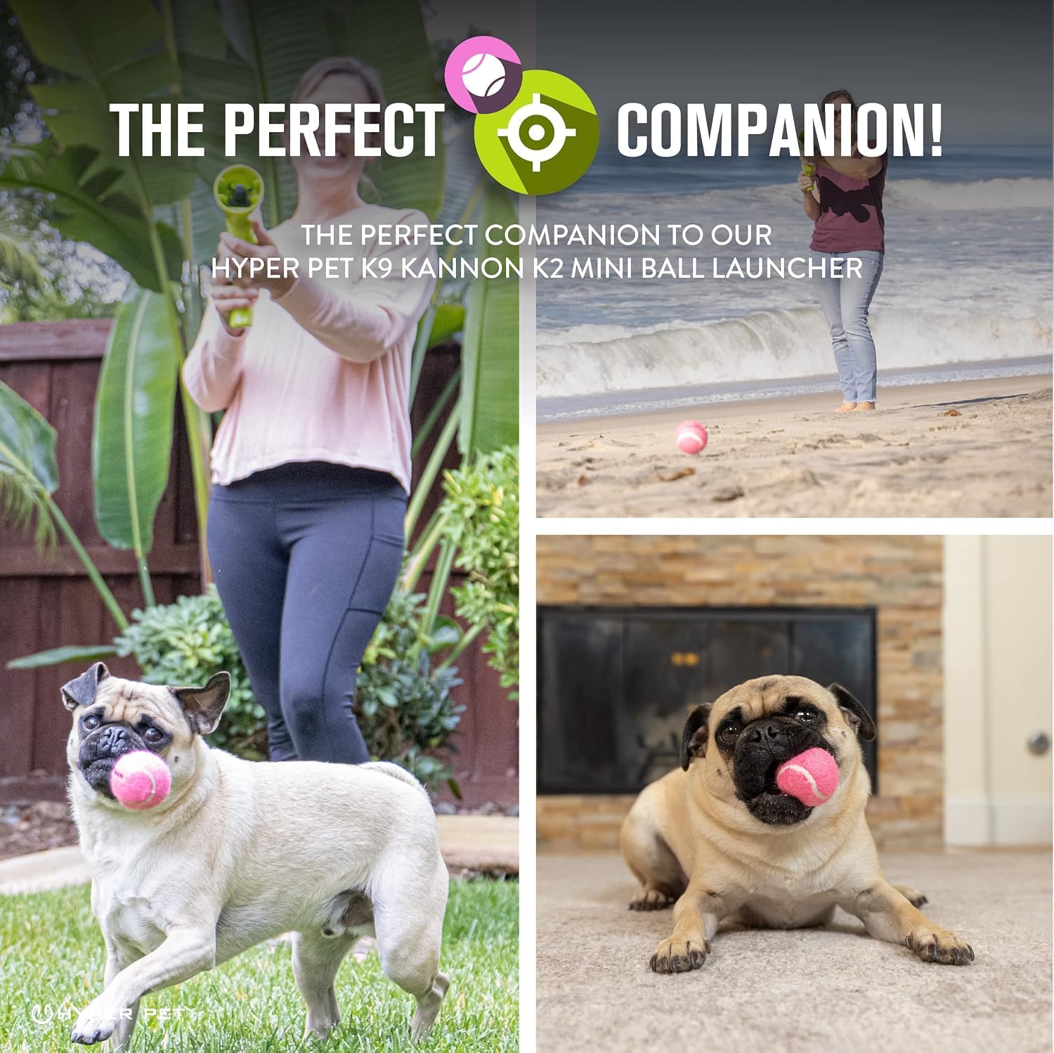 Hyper Pet mini tenis para perros; recubrimiento suave y seguro para dientes.