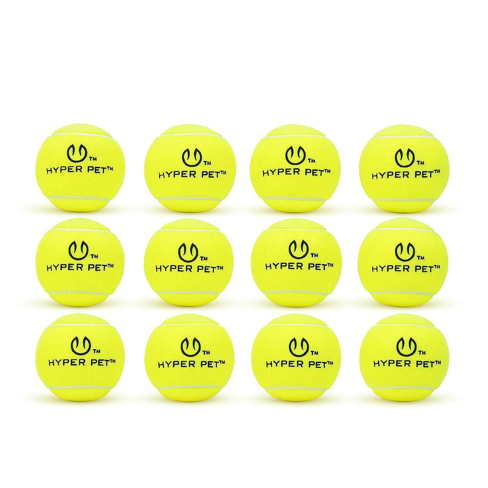 Hyper Pet bolas tenis para perros, paquete de 12, ideal para ejercicio diario.