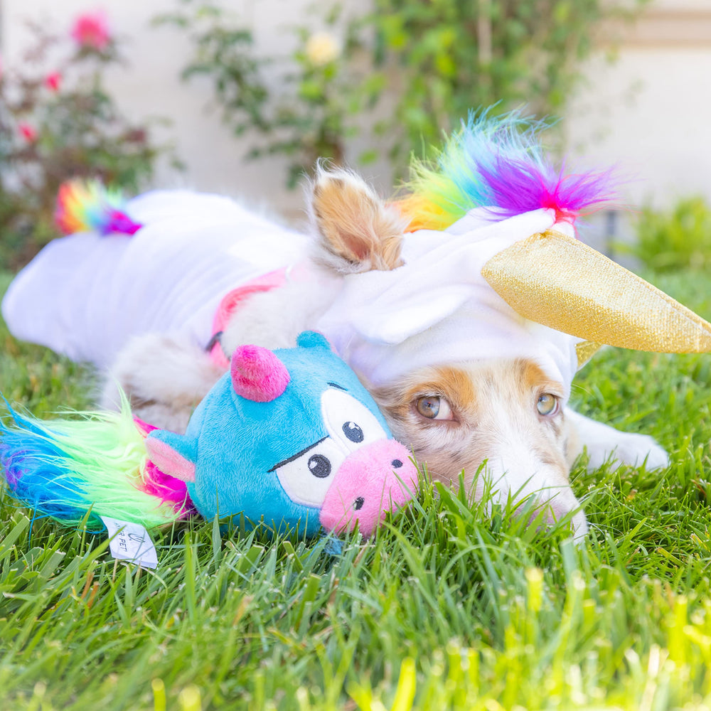 Hyper Pet Doggie Pal Unicorn peluche interactivo apto para cachorros y perros adultos.