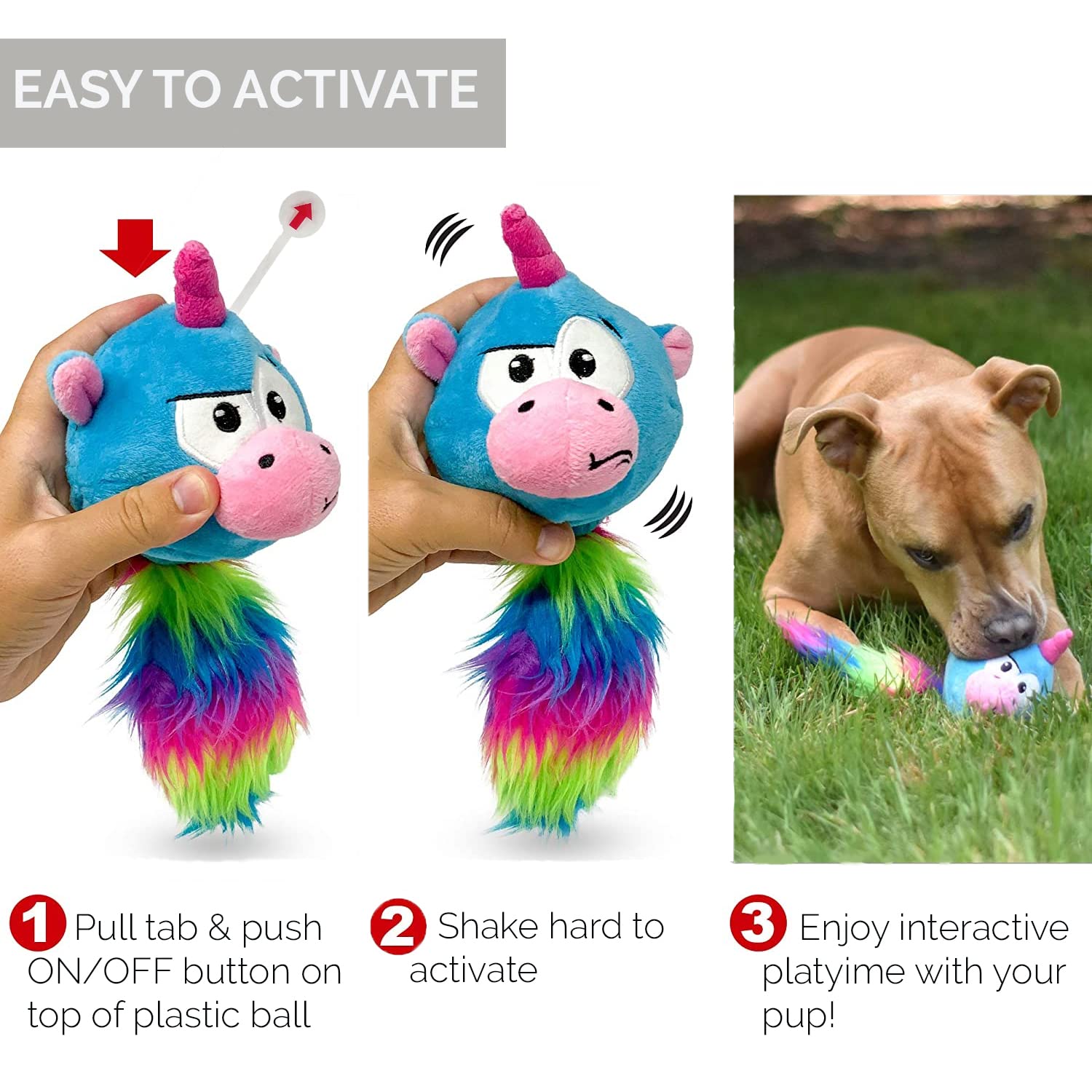 Hyper Pet Doggie Pal Unicorn peluche suave para caricias y juego.