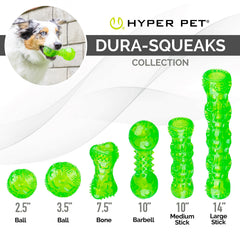 Hyper Pet Dura-Squeaks Palo Perro Con Sonido: estimula el interés durante el juego