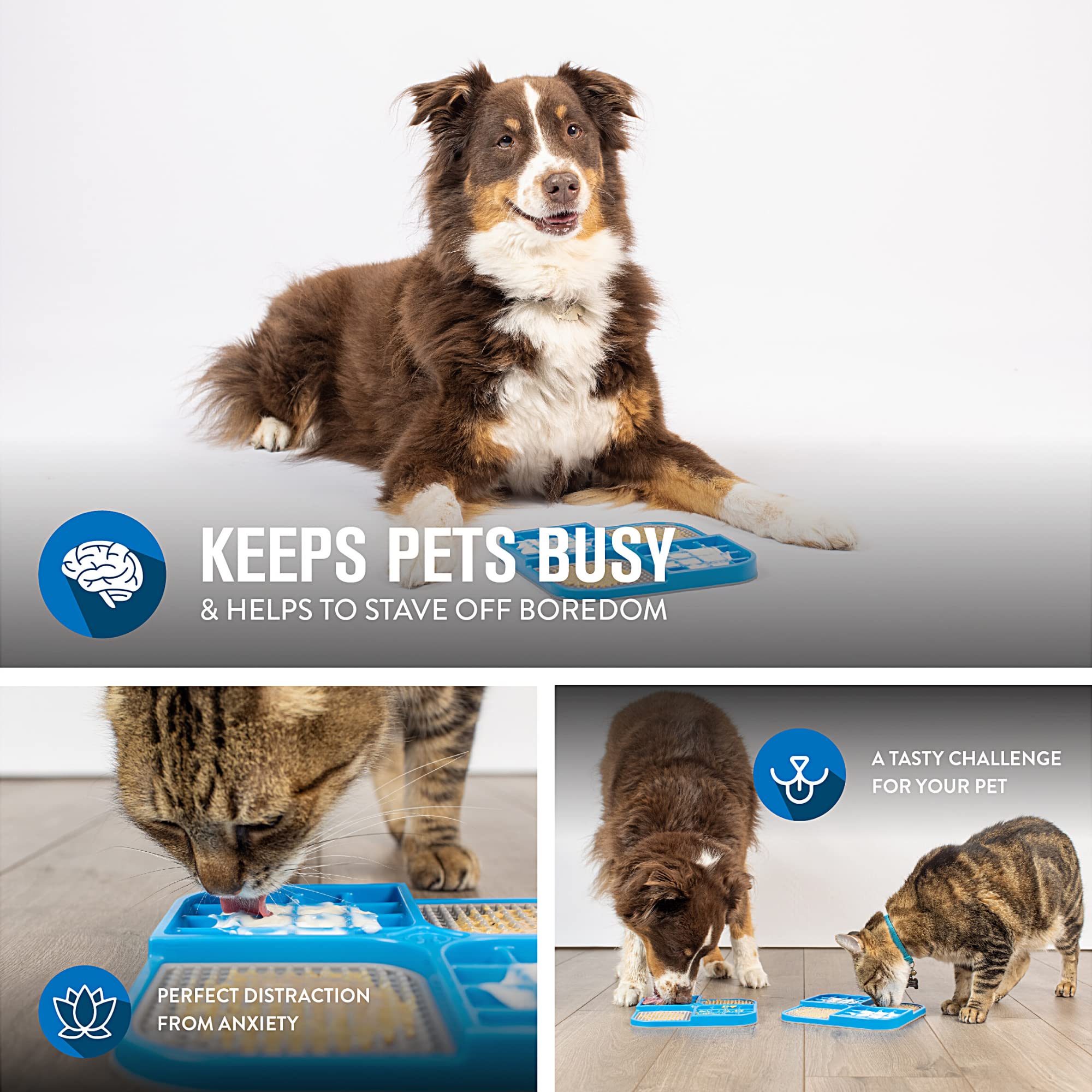 Tapete con diseño cuadrante Hyper Pet IQ Treat Lick Mat para control de porciones