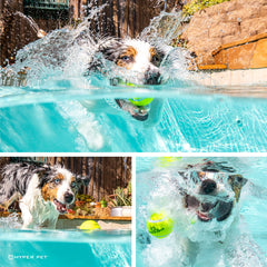 Hyper Pet pelotas-tenis-perro-rosa: recubrimiento suave cuida los dientes durante el juego.