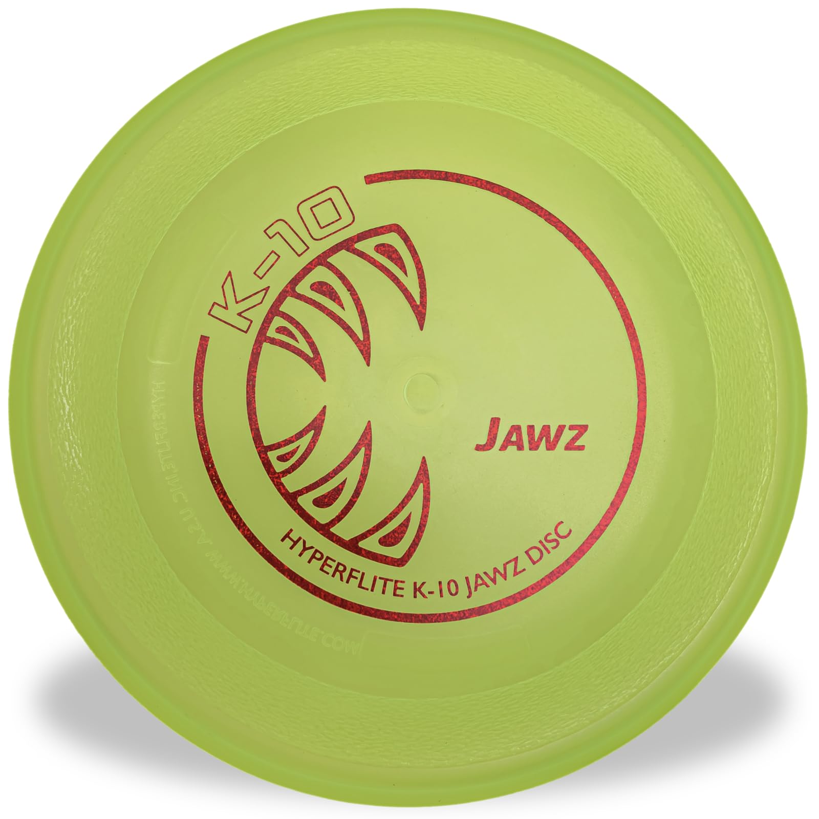 Hyperflite K-10 Jawz disc amarillo para competencia, ideal para entrenar vuelos largos.