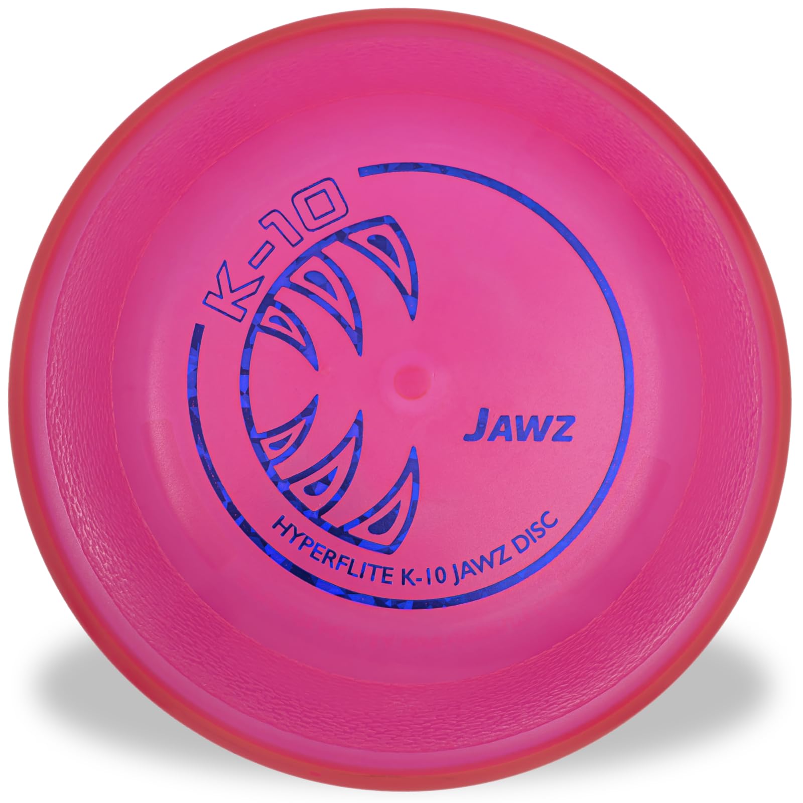 Hyperflite K-10 Jawz disco rosado, vista frontal, alta durabilidad para perros activos