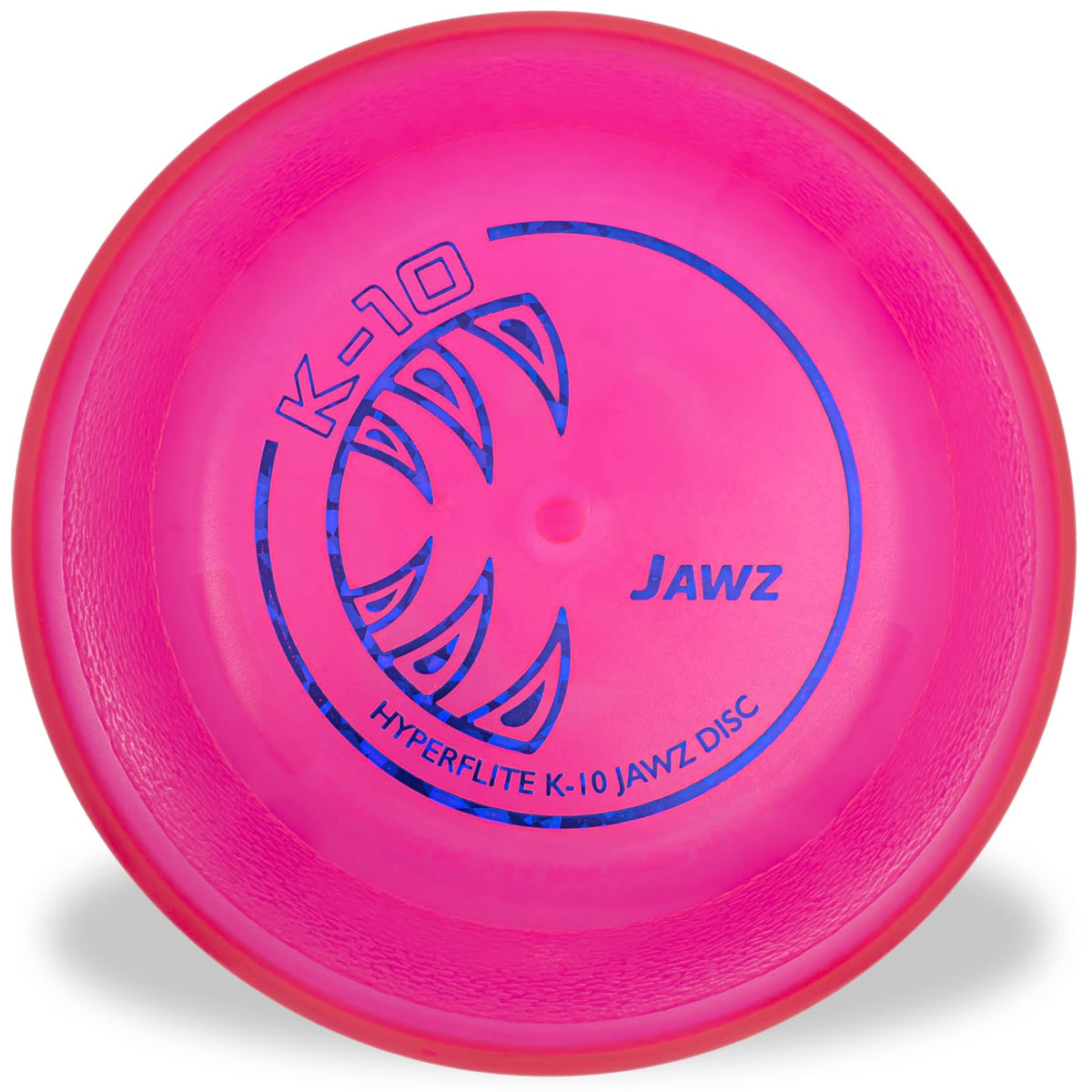 Hyperflite K-10 Jawz disco rosado, vista frontal, alta durabilidad para perros activos