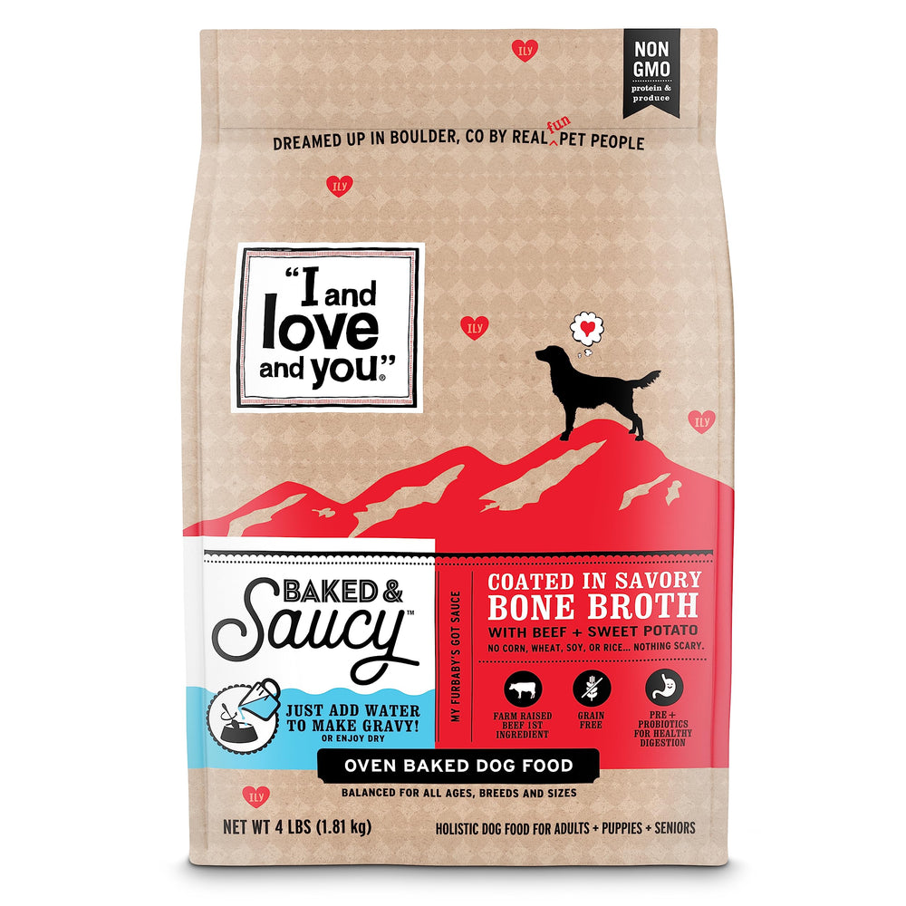 I AND LOVE AND YOU bocado al horno de carne y patata dulce para sabor intenso.