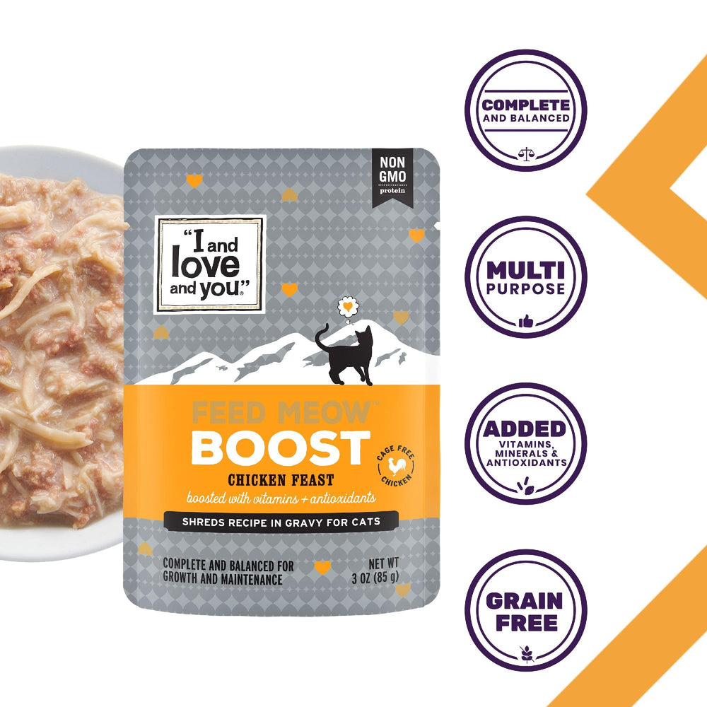 I AND LOVE AND YOU Feed Meow Boost antioxidantes y vitaminas para vitalidad diaria.