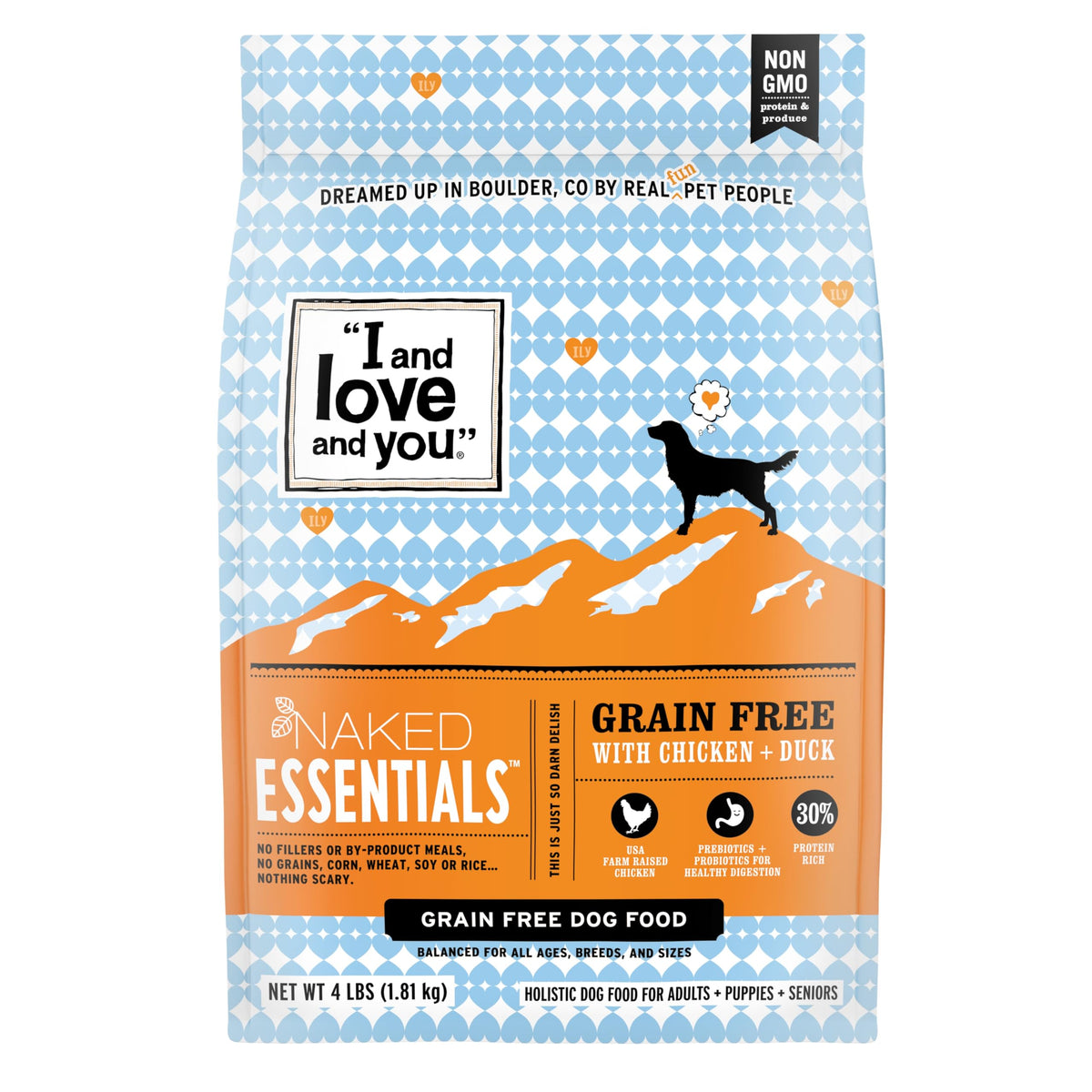 I AND LOVE AND YOU Naked Essentials, bolsa de 1,8 kg, alimento seco para perros y energía diaria.