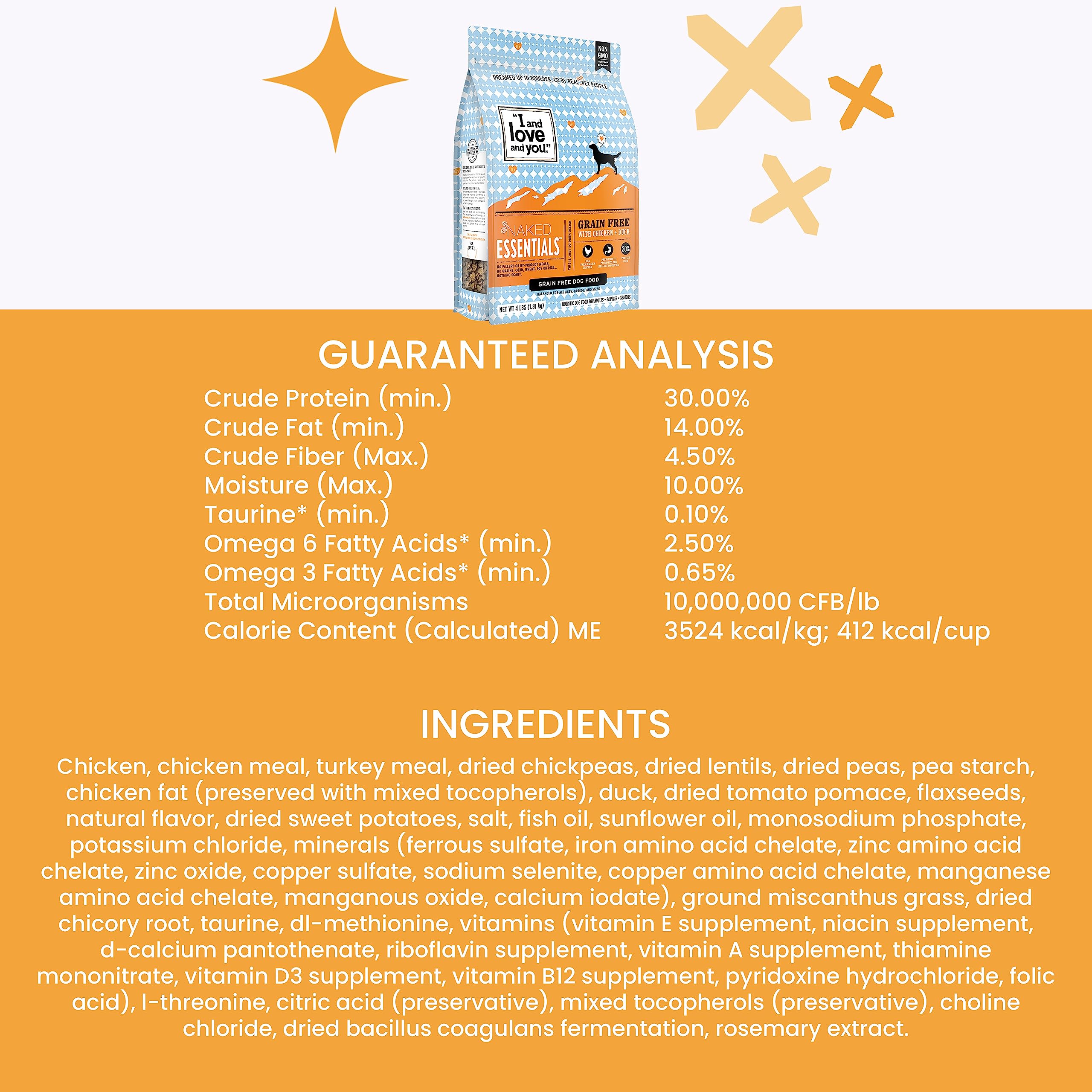 I AND LOVE AND YOU Naked Essentials, sabor pollo-pato para perros exigentes.