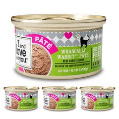 I and Love and You Whascally Wabbit pâté en lata, envase práctico para cada comida.
