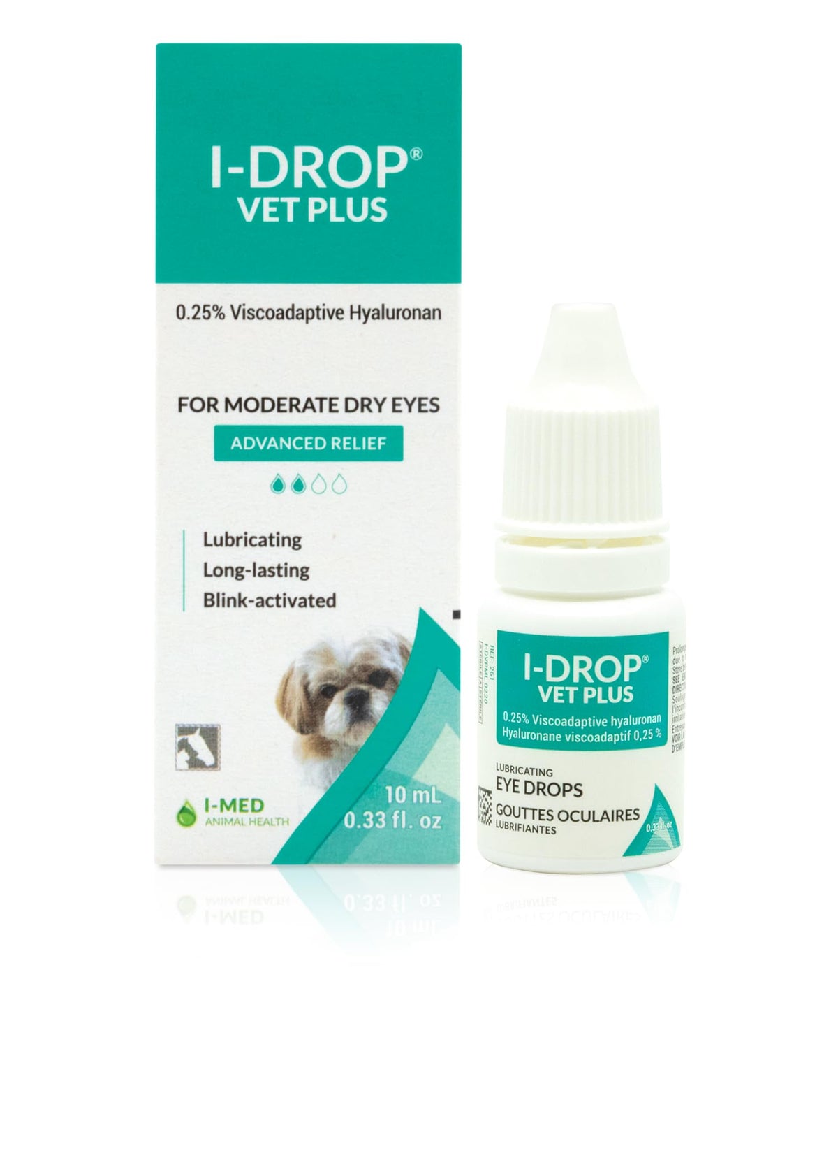 I-DROP VET PLUS reconoce la botella de 10 ml para uso diario en perros