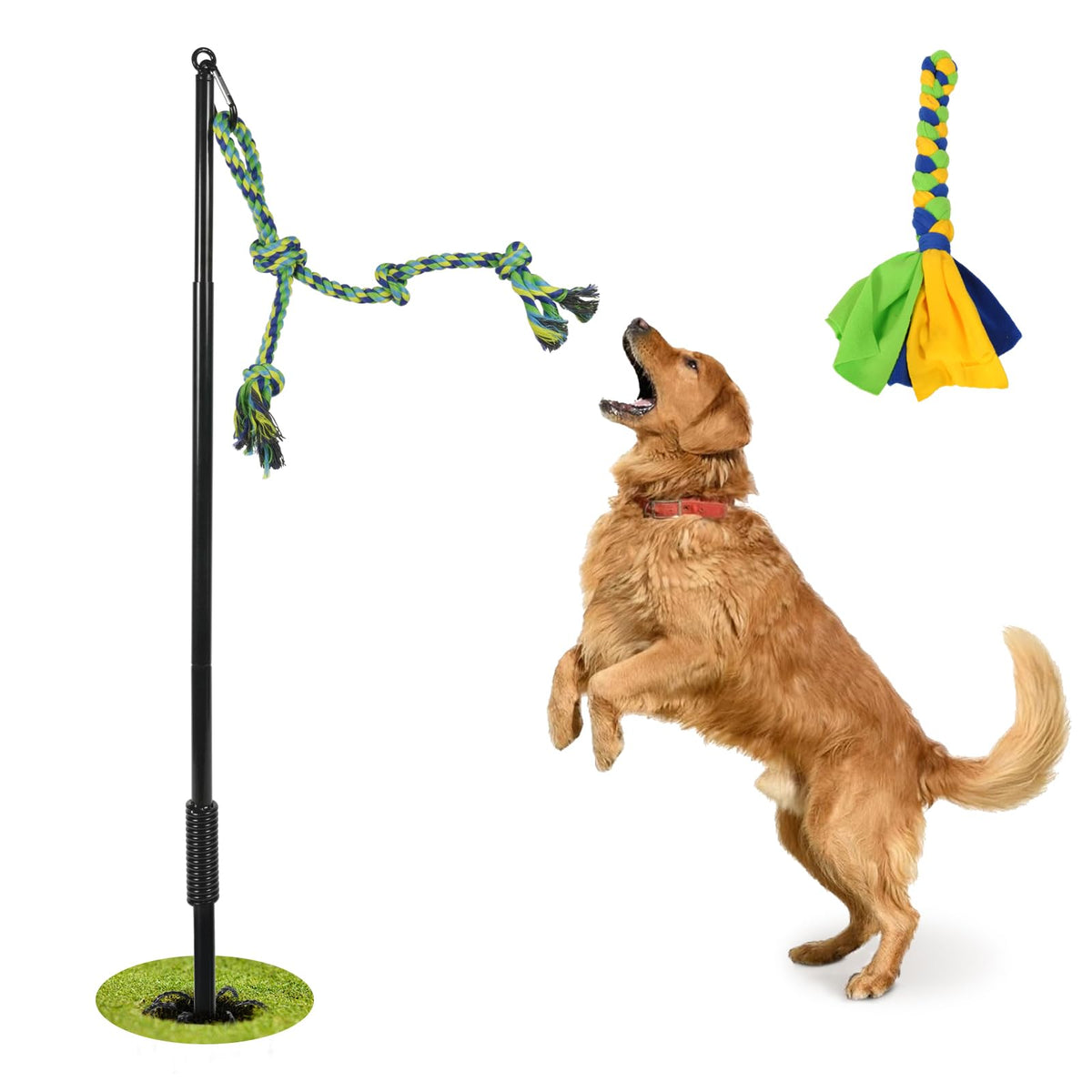IAIGOGO juguete exterior para perros, tira y jala, ideal para ejercitarse al aire libre