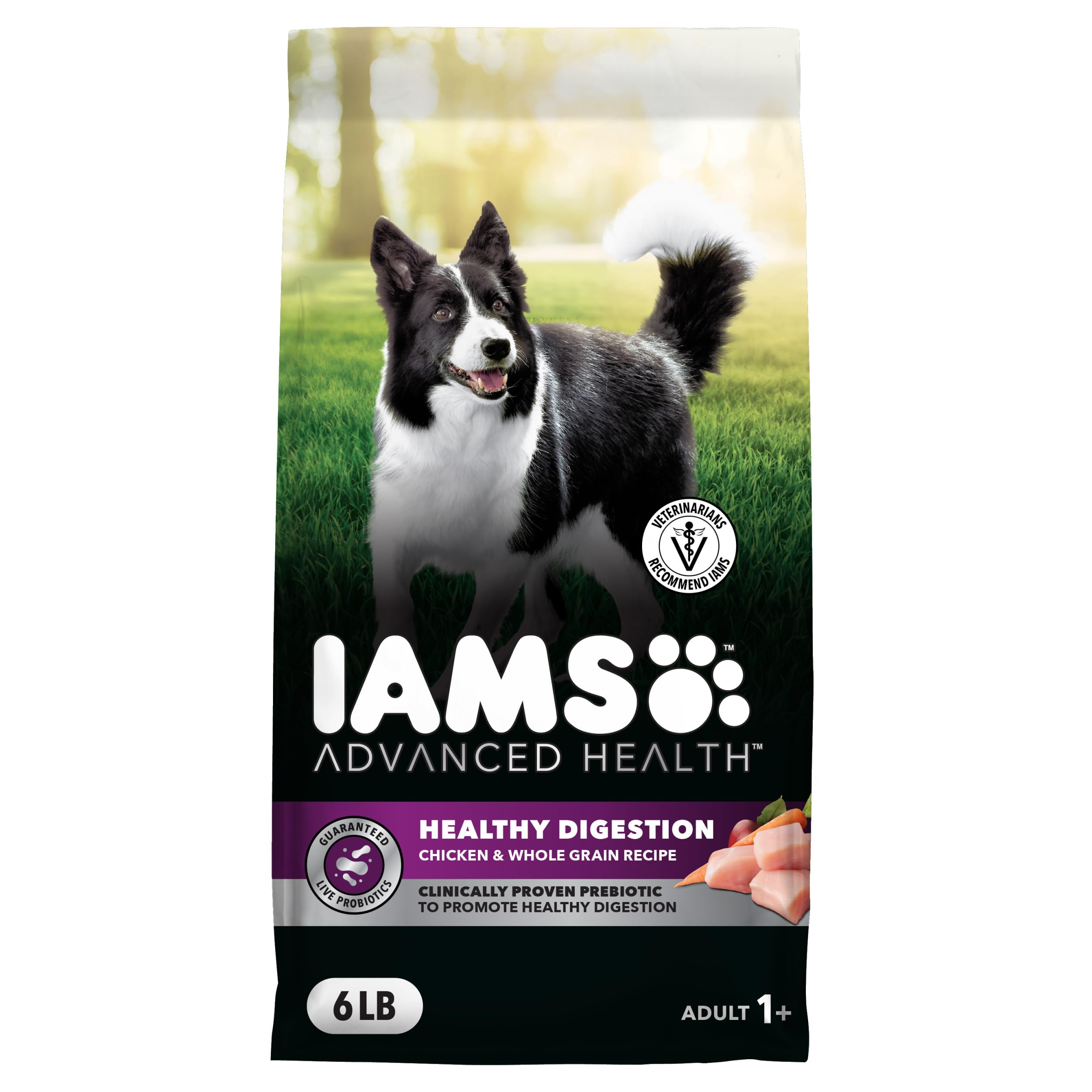 IAMS Salud Digestiva Avanzada con Pollo Real, croquetas crujientes para perro adulto.