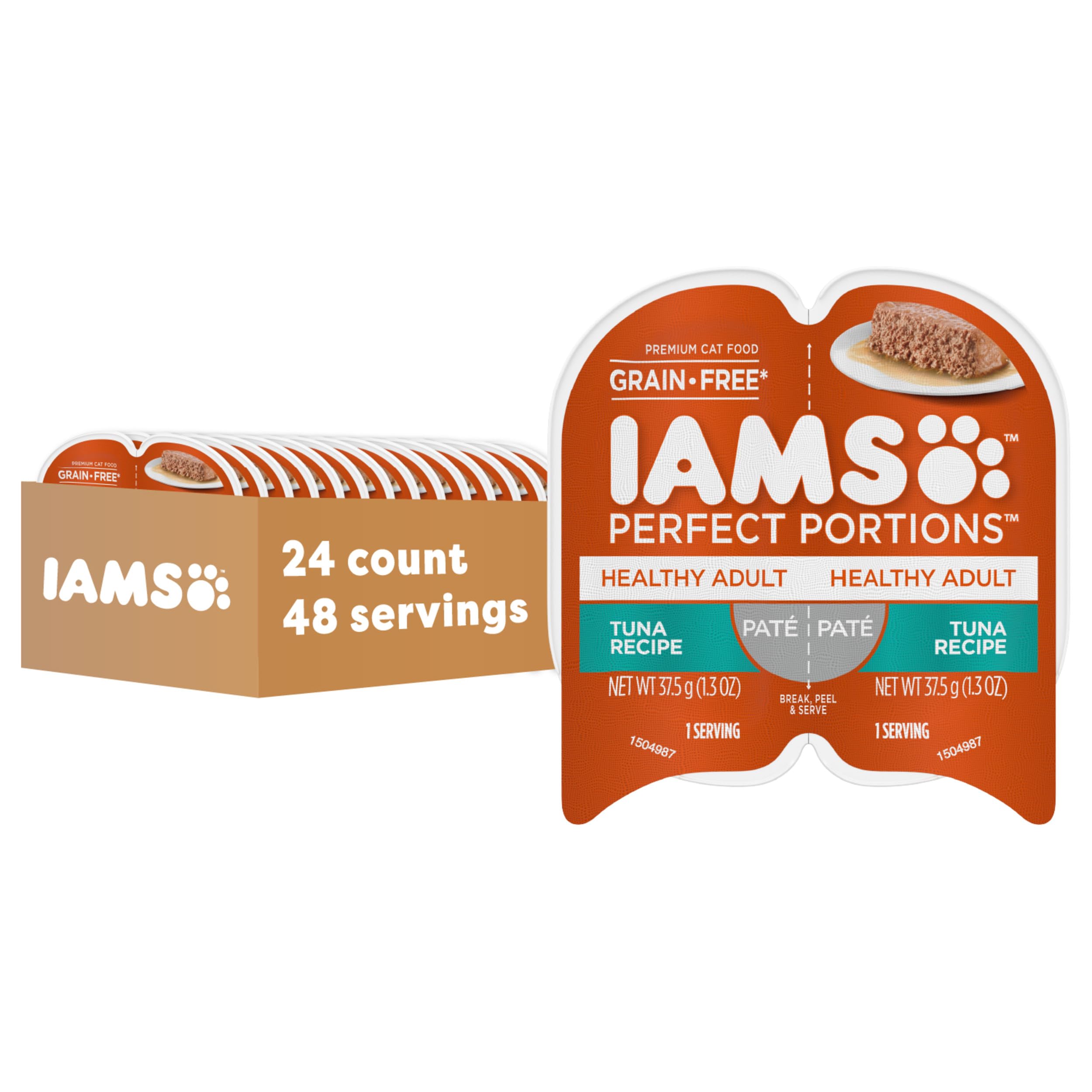 Paté de Atún de IAMS, presentación individual para porciones controladas.