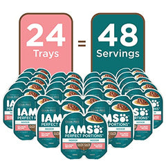 IAMS Perfect Portions sin granos en bandeja, opción húmero con salmón en salsa.
