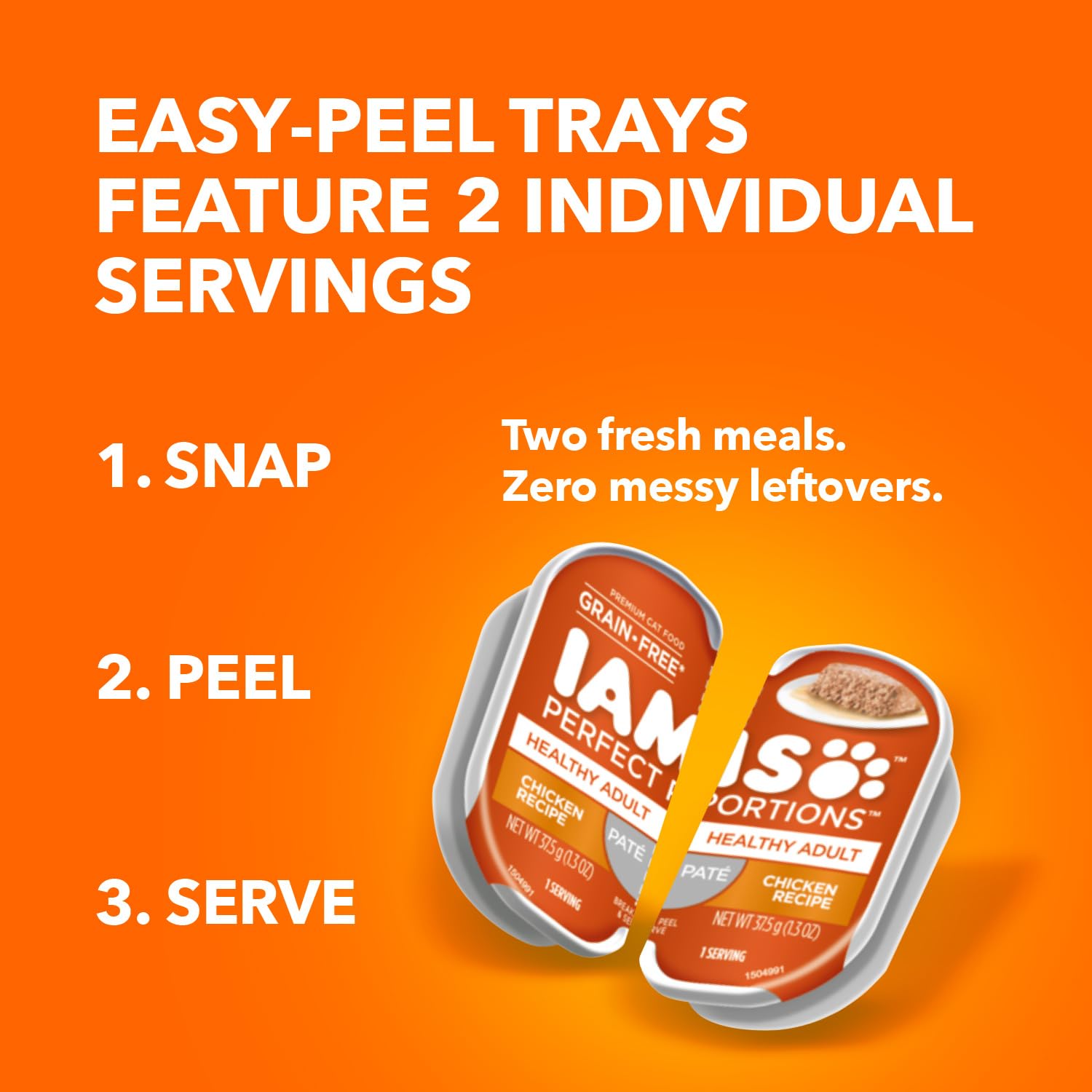 Sin granos IAMS Perfect Portions, opción conveniente para dietas sensibles.
