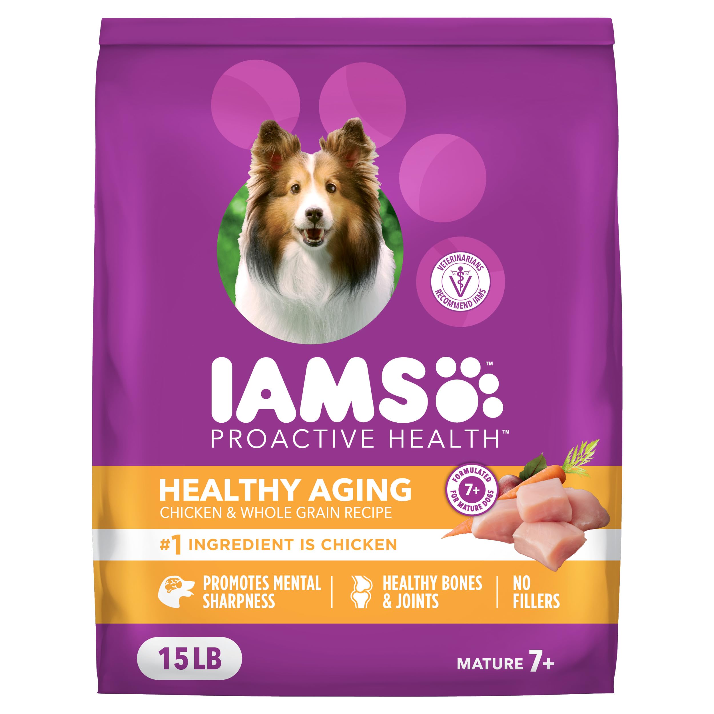 IAMS Proactive Health, alimento seco para perro grande maduro, promueve vitalidad diaria.