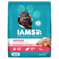 IAMS Proactive Health Indoor, bolsa 16 lb, alimento completo para gatos de interior que apoya su nutrición.