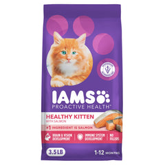 IAMS Proactive Health Kitten con salmón en bolsa 3-5 lb para crecimiento sano.