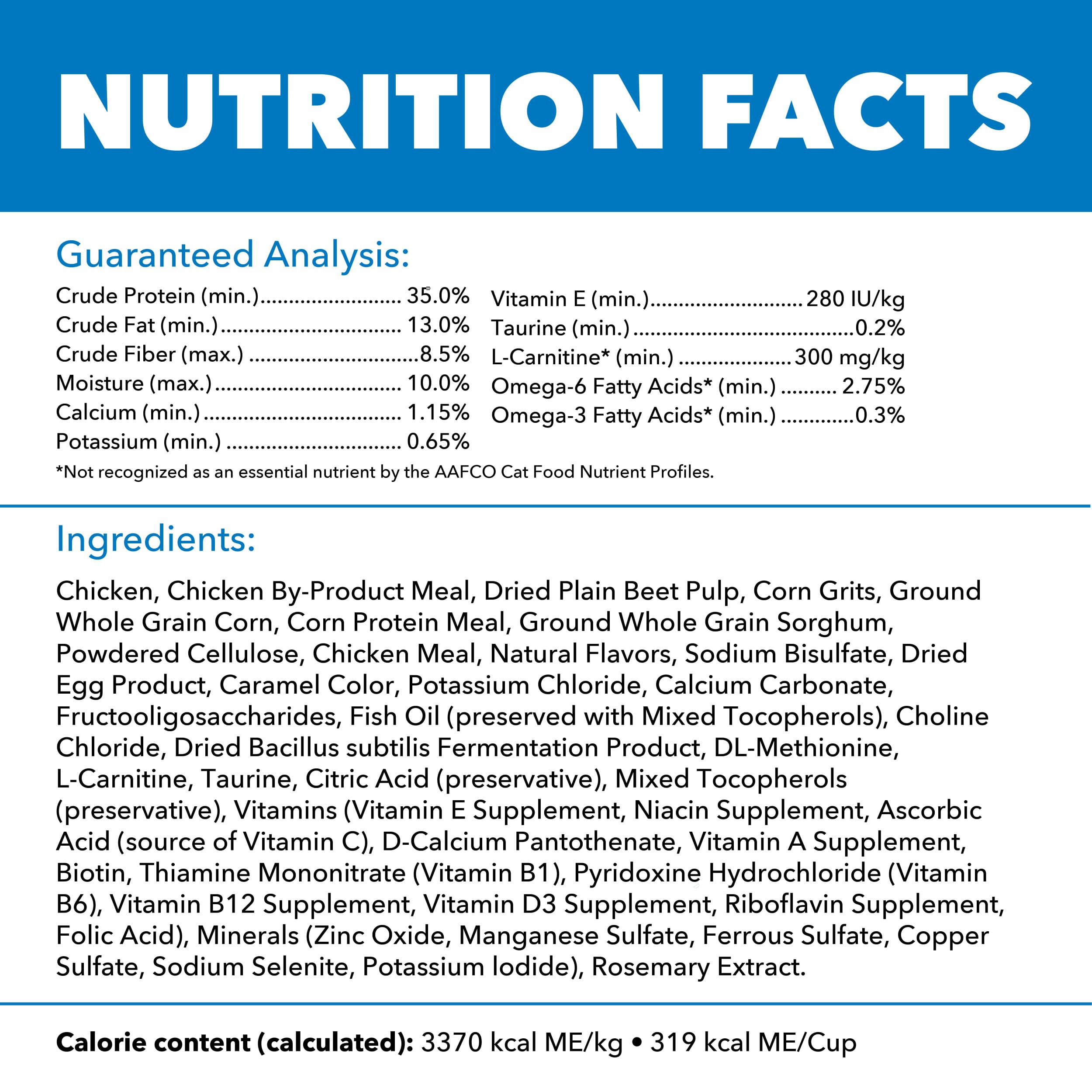 IAMS Proactive Health natural ingredients with no fillers and artificial flavors.